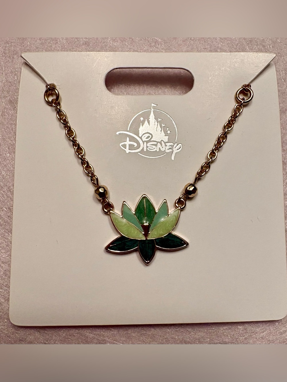 Disney Parks Princess Tiana Flower Lotus Necklace Jewelry 2024